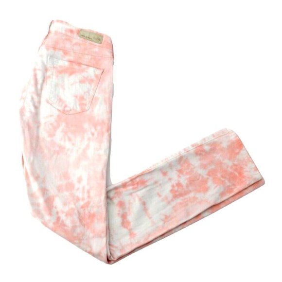 ADRIANO GOLDSCHMIED Women's The Stilt Cigarette Jeans SIZE 24R‎ Pink Marble - Picture 1 of 10